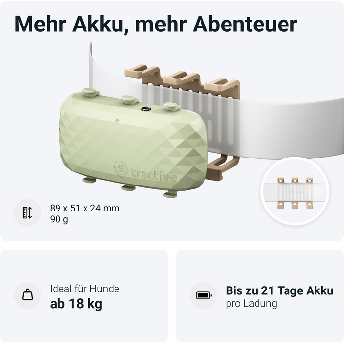 GPS DOG XL Pet Tracker für Hunde mit Live Ortung und Aktivitäts Tracking iOS/Android (TRDOG4XLGR) - Grün