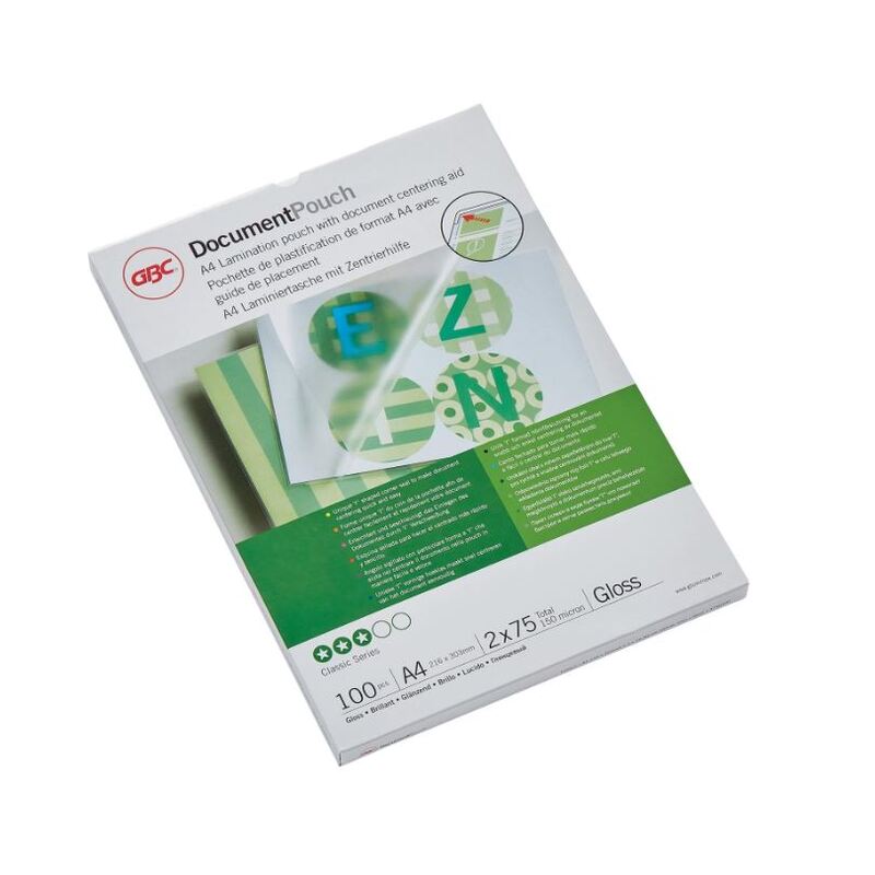 GBC Laminierfolien, A4, 75 mic, glanz, 100 Stück