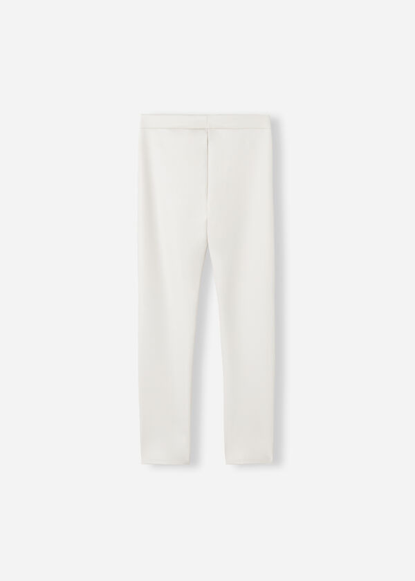 Calças legging térmicas com efeito de couro para meninas