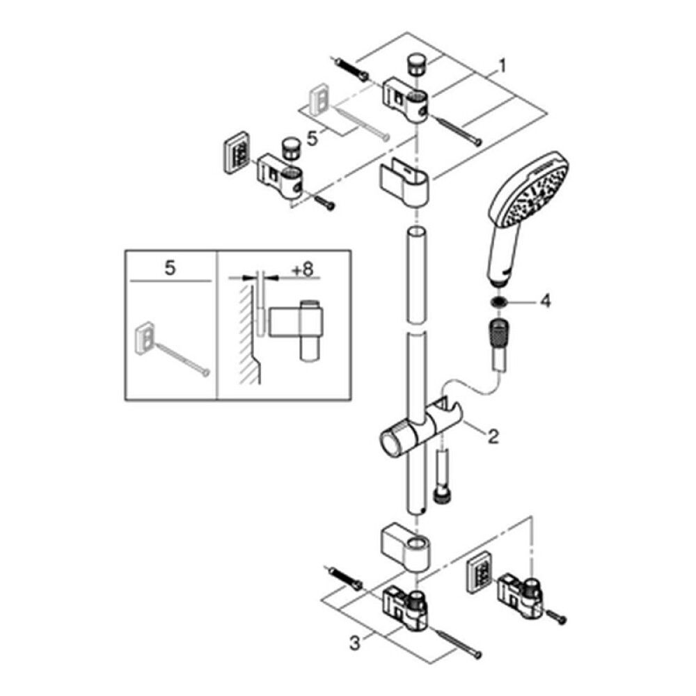 DUSJSETT GROHE VITALIO COMFORT 110 KROM
