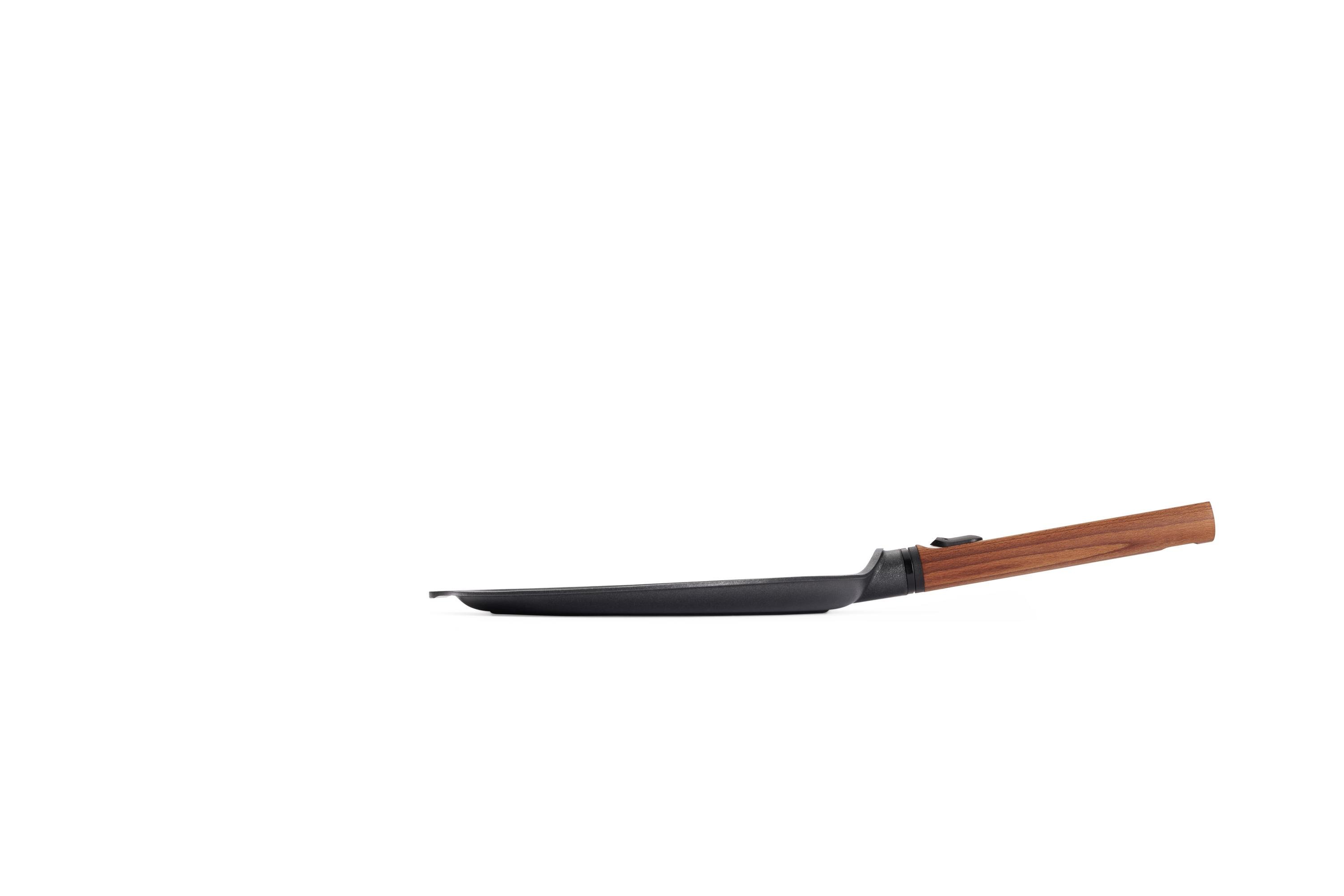 Eco Logic QXR Guss-Crêpepfanne - Griffart: Abnehmbarer Holzstiel