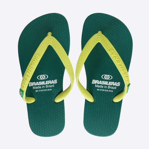 Chinelo de praia brasileiro, modelo clássico infantil, fabricado no Brasil.