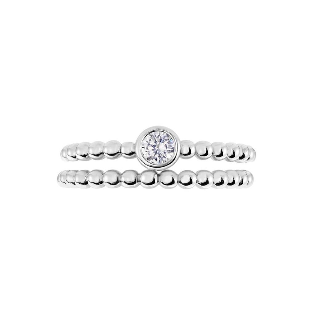 Duo De Bagues Roseli Argent Blanc Oxyde De Zirconium