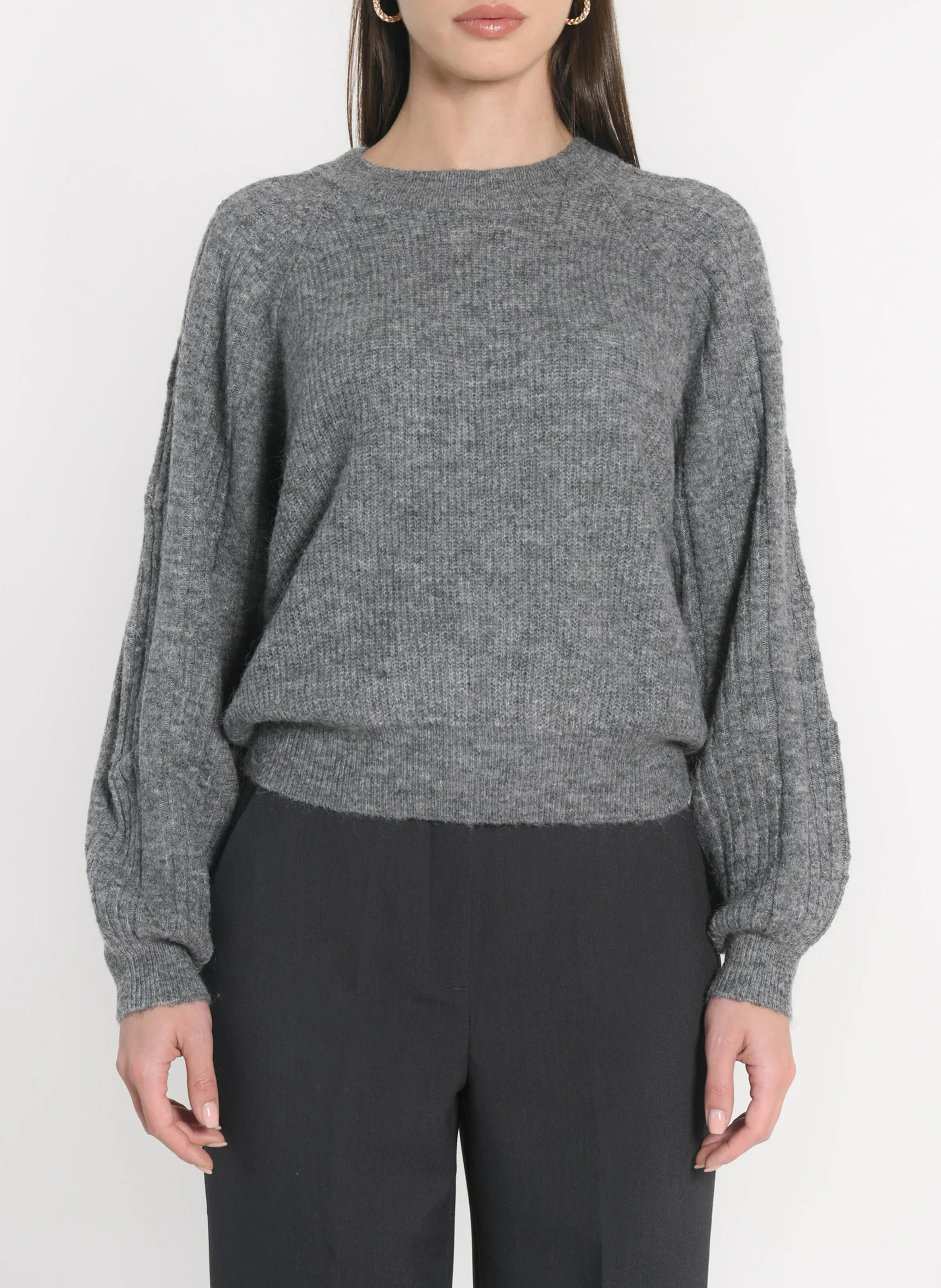 CARRY - Pull droit col rond | Gris