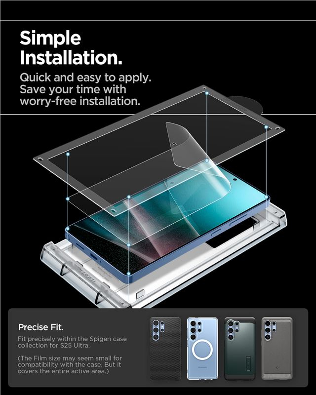 Samsung Galaxy S25 Ultra EliteShield EZ Fit HD TPU Folie Case Friendly   Montagerahmen (AFL09083)