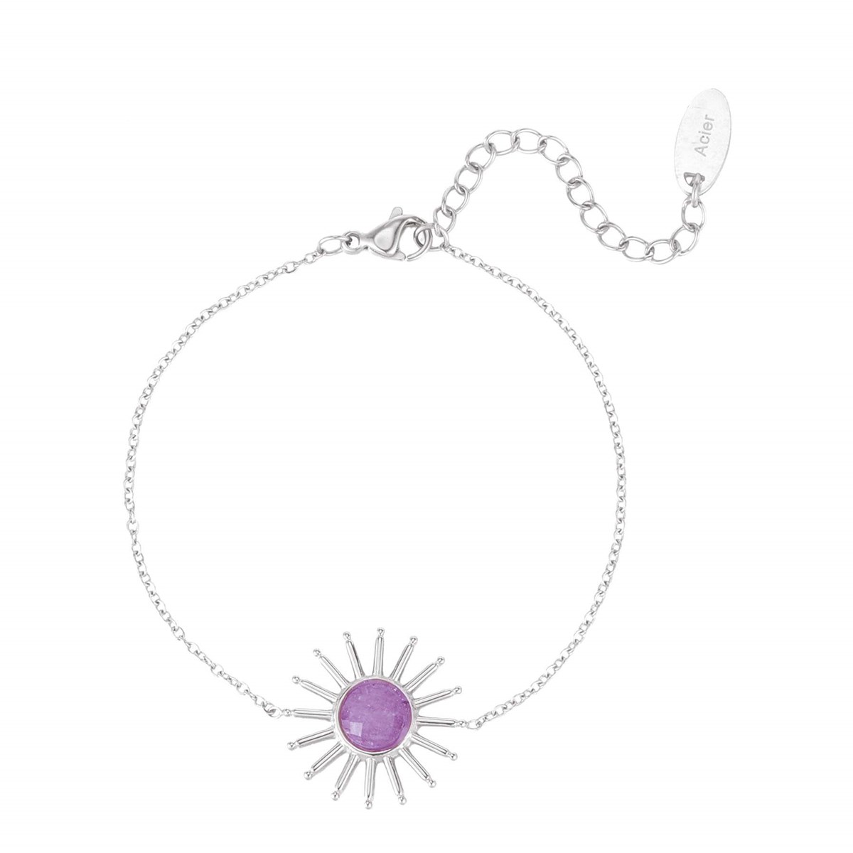 Bracelet Sun acier Améthyste