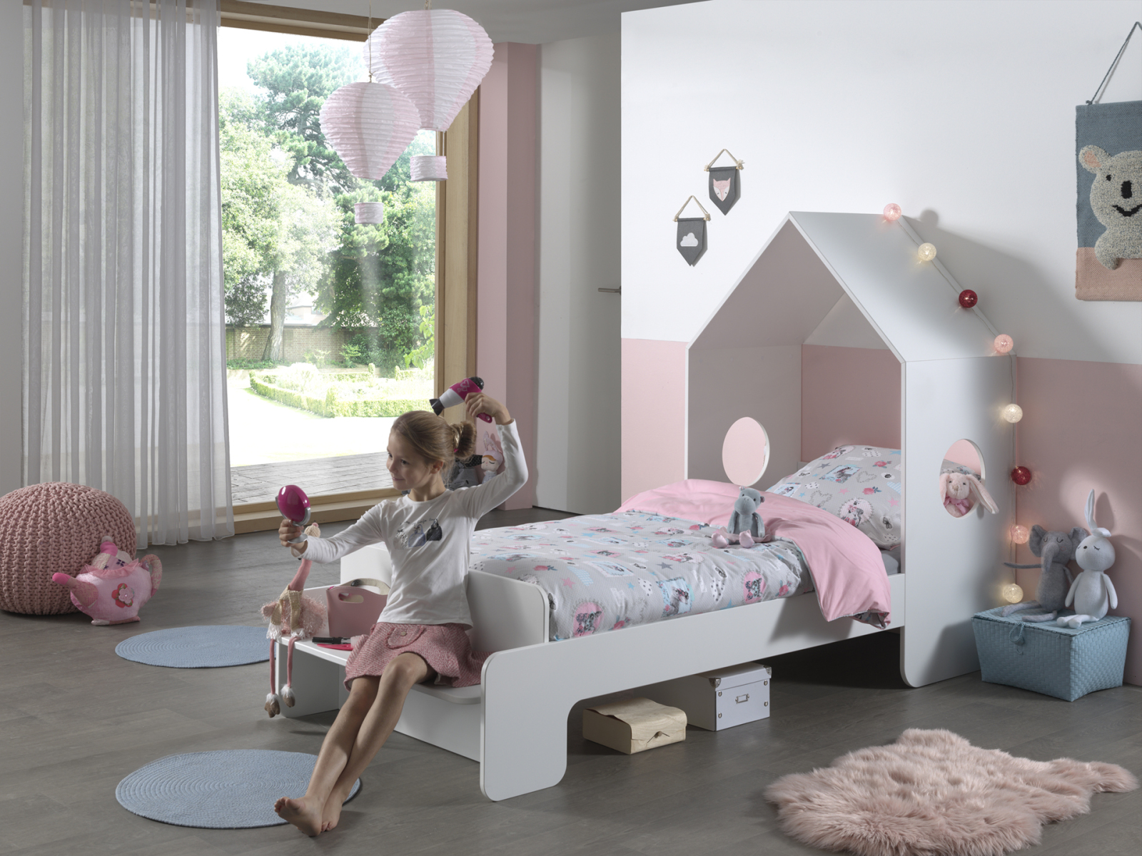 Haubett CASAMI - weiß - mit Sitzbank - 90x200 cm