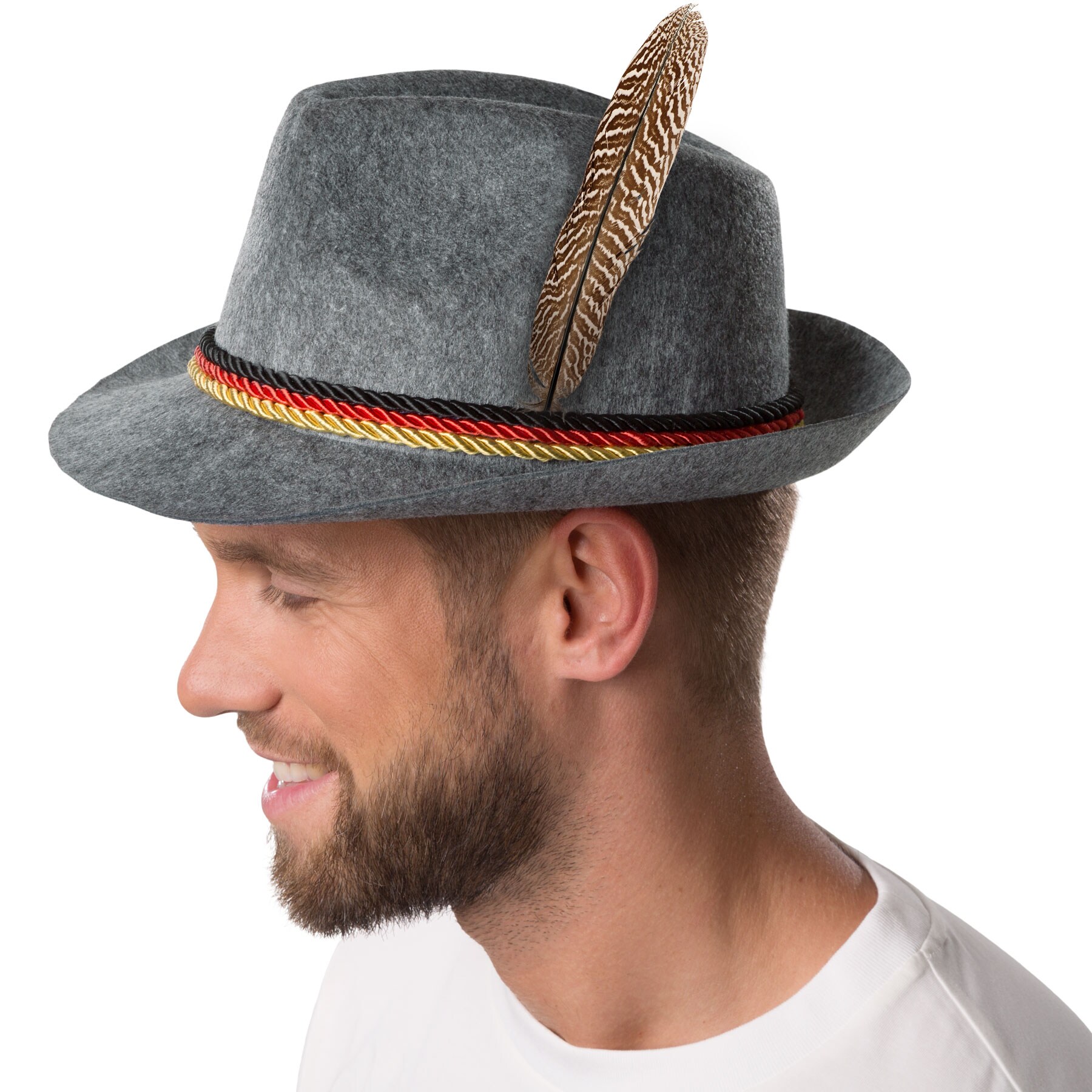 tectake® Grauer Trachtenhut mit Deutschlandfarben