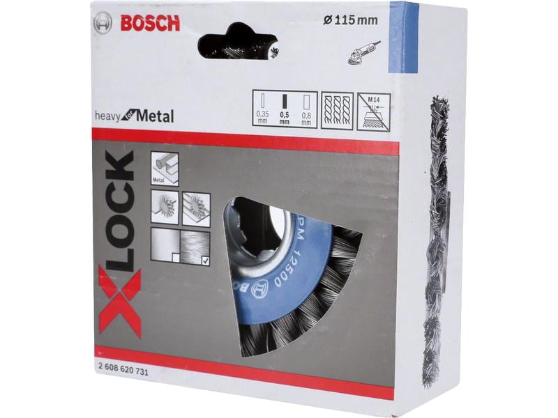 Bosch Professional Scheibenbürste X-LOCK 115 mm, gezopfter X-LOCK Drahtbürste 115 mm