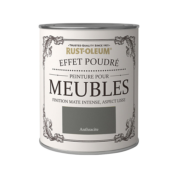 Peinture pour meubles Rust-Oleum anthracite effet poudré mat intense 125ml