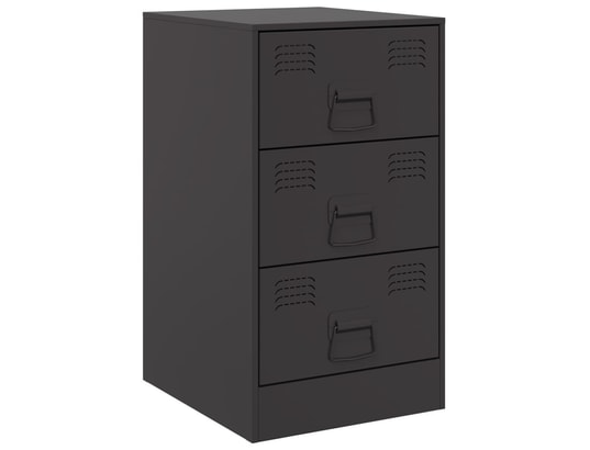 VIDAXL - Table de chevet noir 34,5x39x62 cm acier