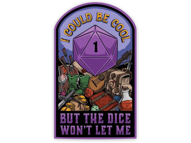 Glass Staff I Could be Cool Sticker Violett Aufkleber für RPG-Fans