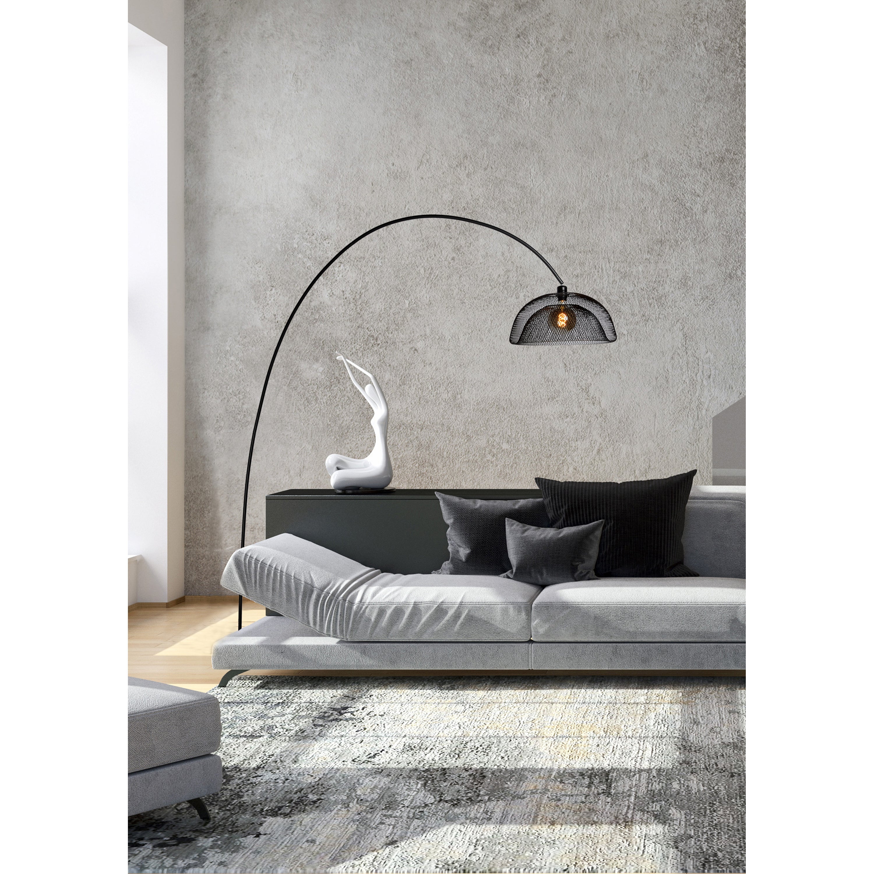 LucideÂ MESHÂ VloerlampÂ -Â Zwart
