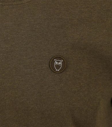 KnowledgeCotton Apparel T-shirt Olijfgroen 1010605 kopen