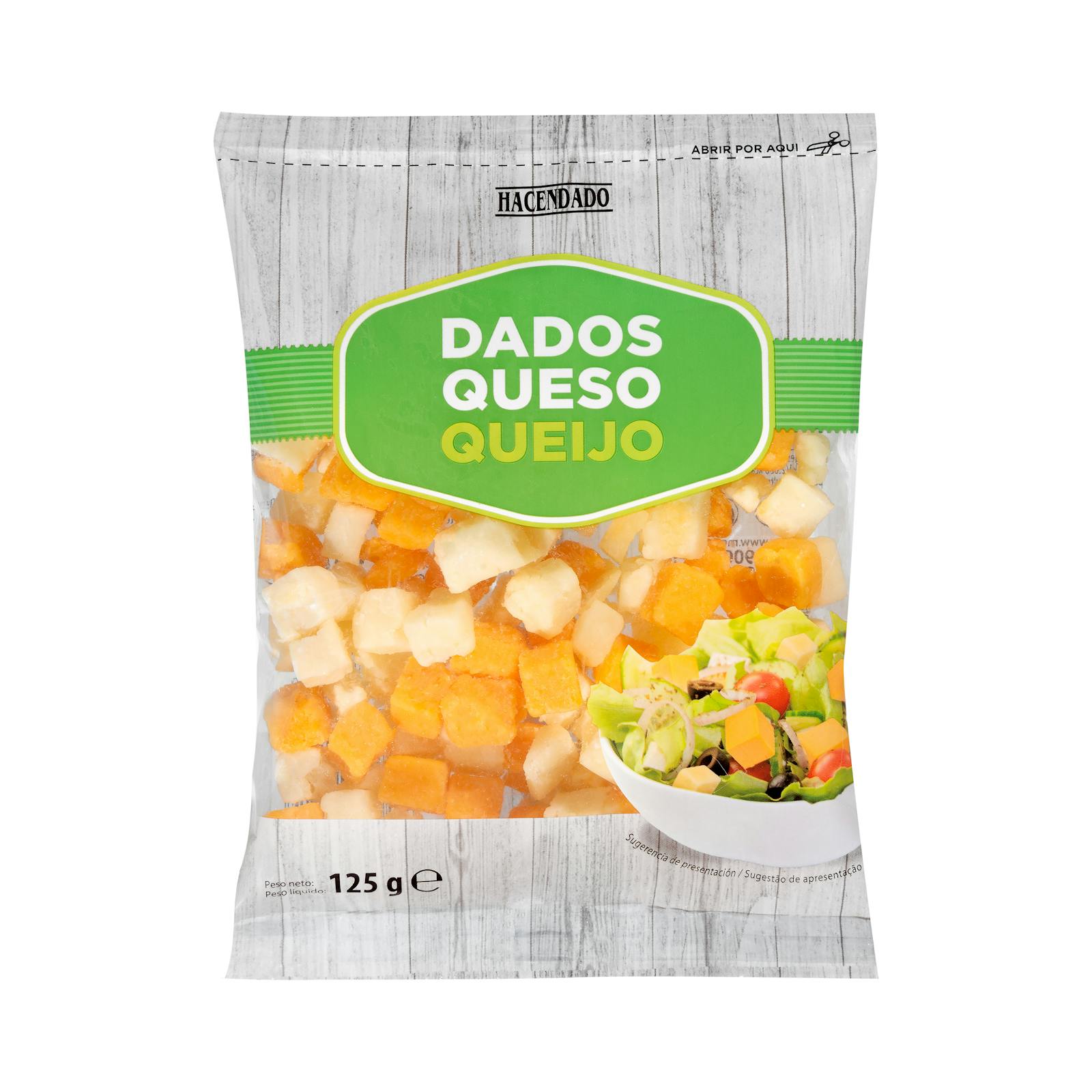 Fromage affiné Hacendado et dés de cheddar