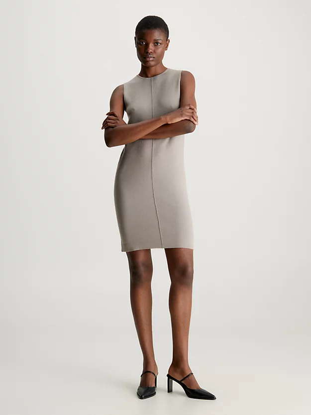 Vestido tubinho em malha de lã refinada