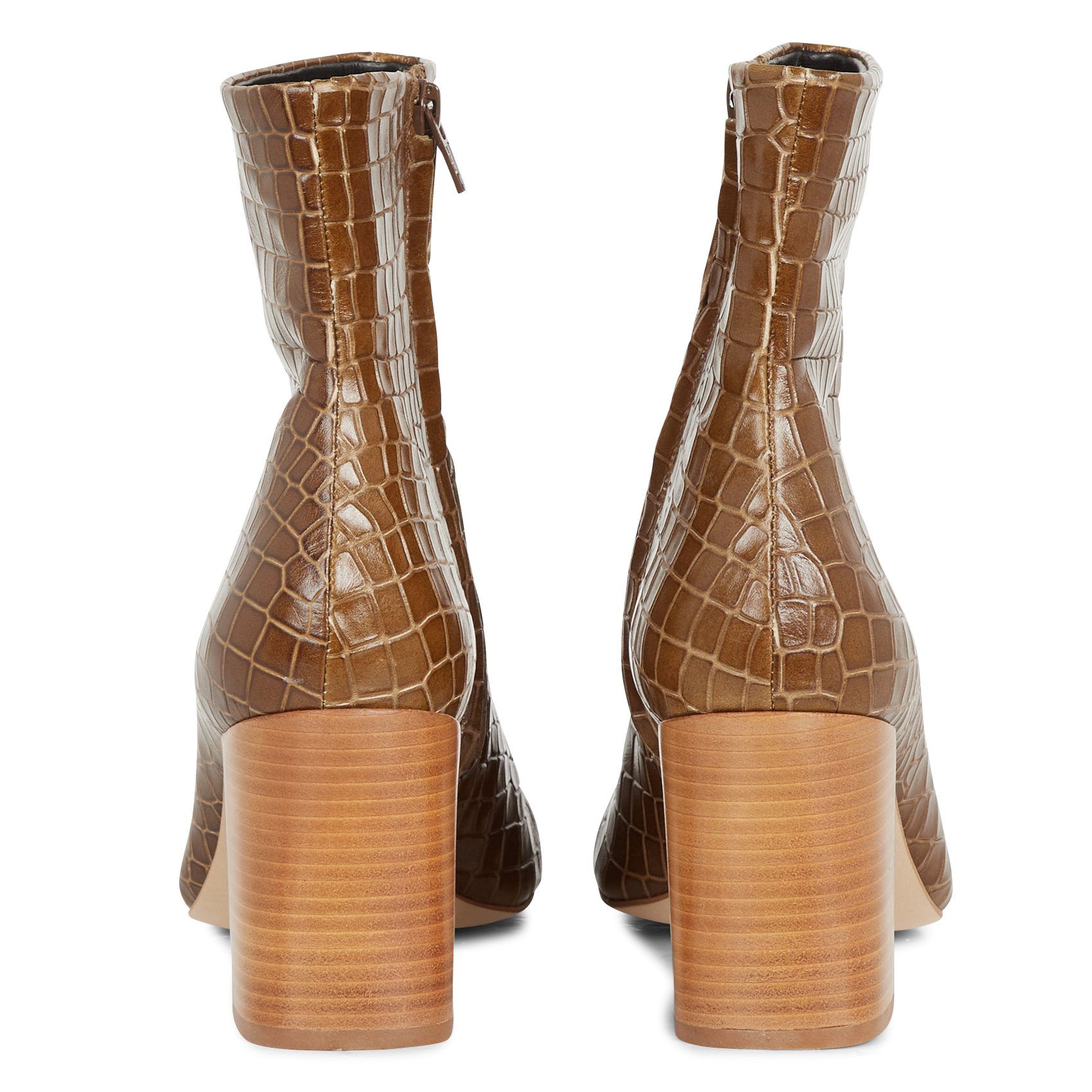 TINGO - Bottines en cuir embossé | Marron