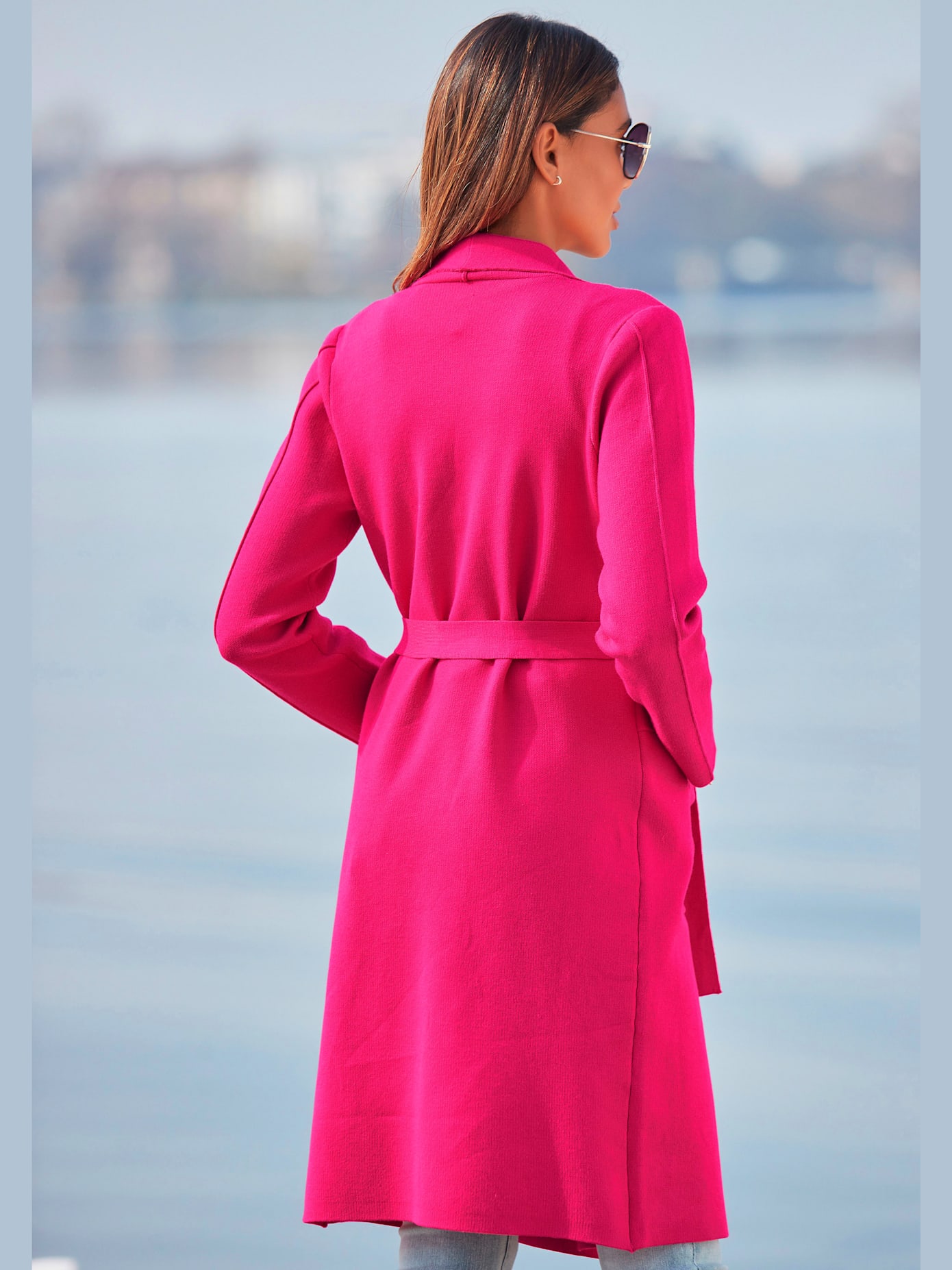 Manteau en tricot forme ouverte sans fermeture