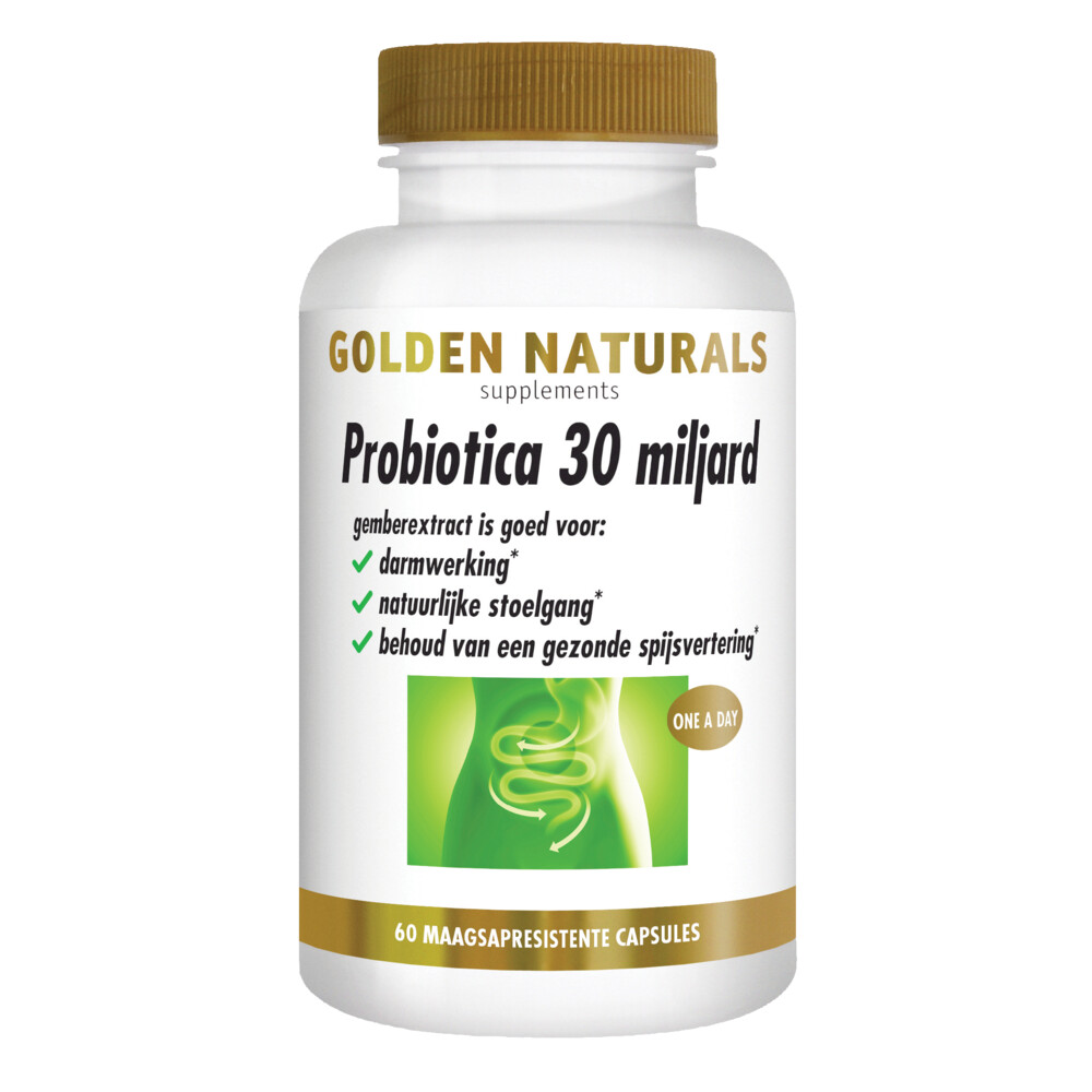Golden Naturals Probiotica 30 Miljard Maagsapresistent60 vegacapsules