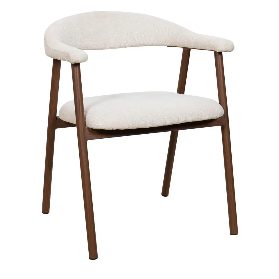 Eetkamerstoel Walnoot - Zithoogte 48cm - Mila - Set van 2