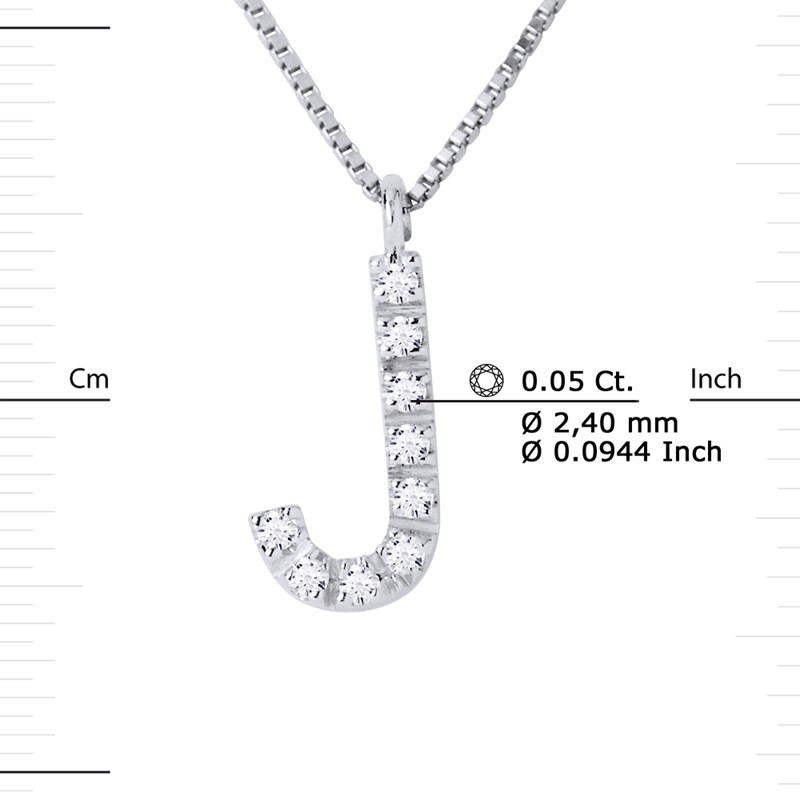 Collier ALPHABET Diamants 0,05 Cts  LETTRE 