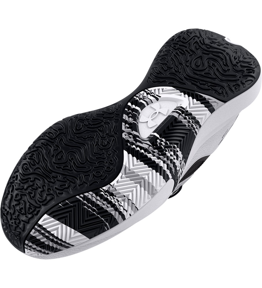 Tênis de basquete Under Armour UA Lockdown 6, branco e preto.