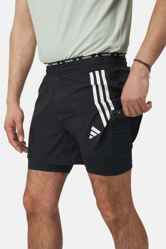 adidas adidas Own the Run 3-Stripes 2-in-1 Short