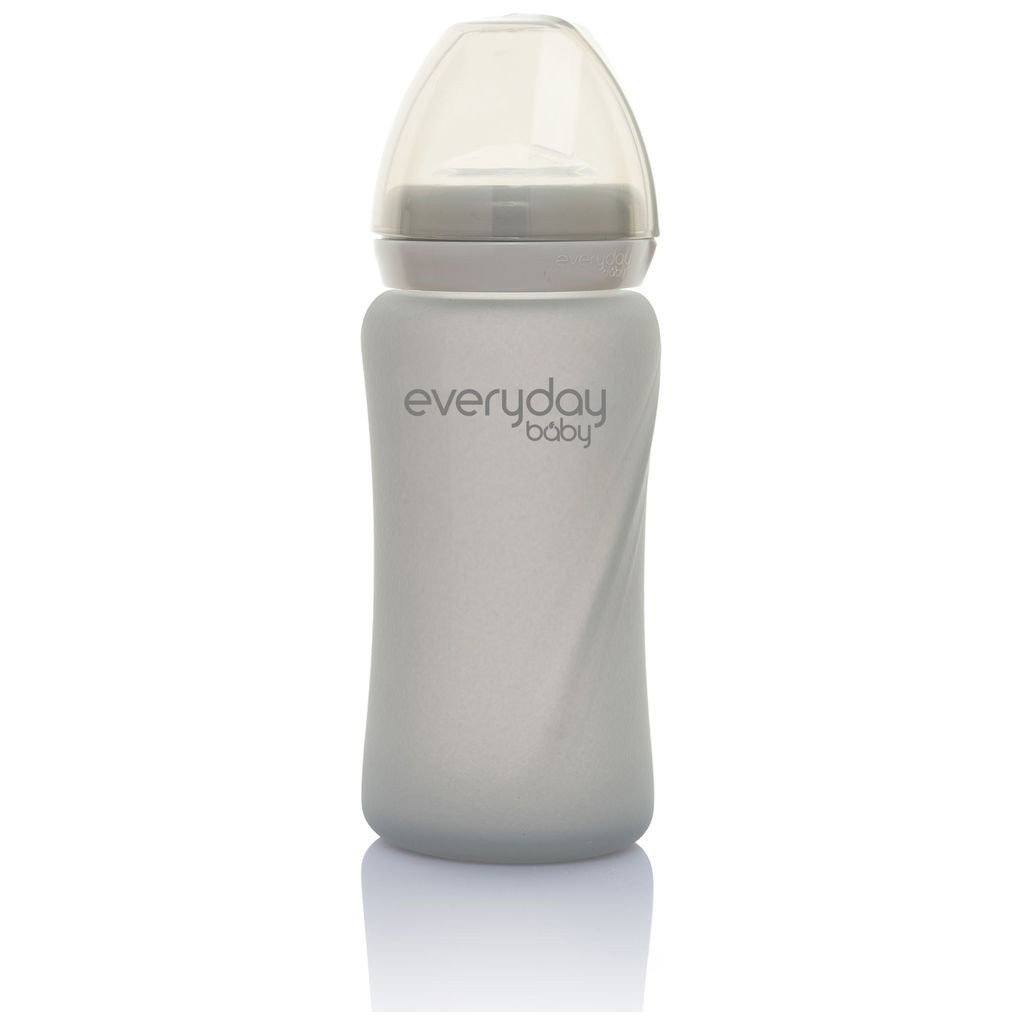 Everyday BabyEveryday Baby   Glastrinkhalmflasche Healthy+ quiet grey