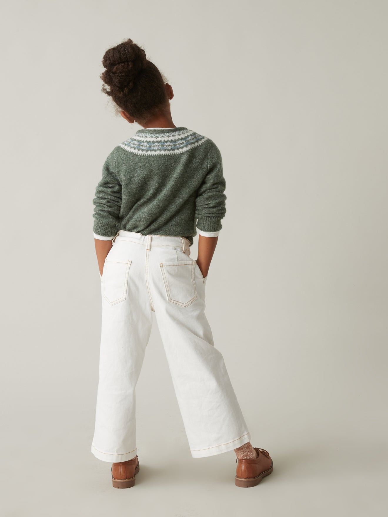 Pantalon Fille large en denim
