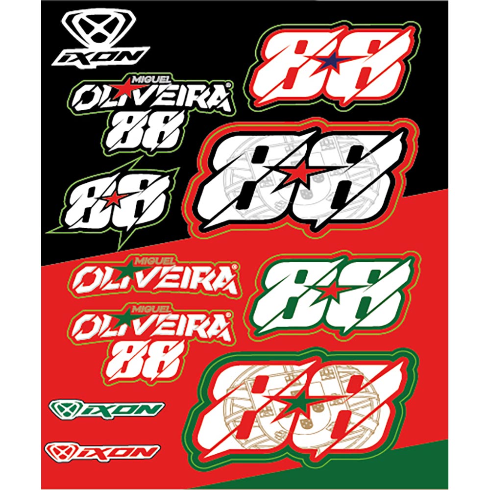 Ixon - Planche stickers Miguel Oliveira 24 Noir / Rouge / Vert