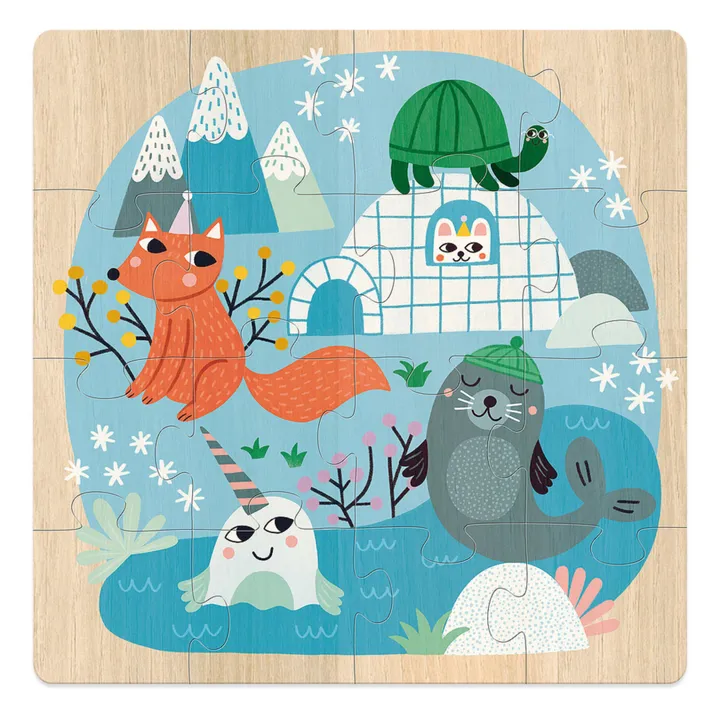 Vilac Coffret 3 puzzles Animaux du monde - 16 pièces