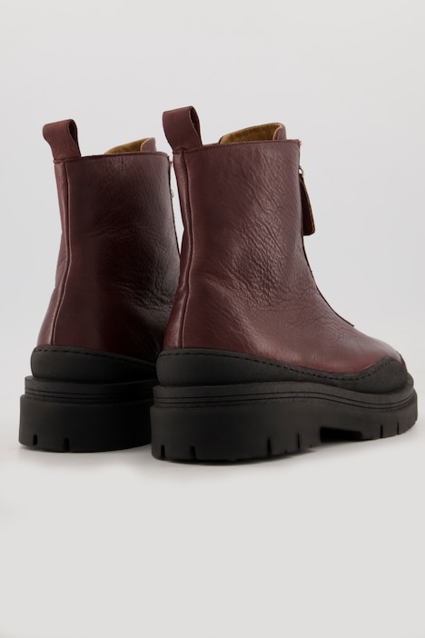 Leder-Boots, Reißverschluss, Wechselfußbett, Weite H