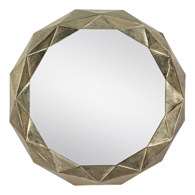 WOMO-DESIGN Dekorativt vægspejl Guayaquil Ø 84 cm lavet af glas, guld,