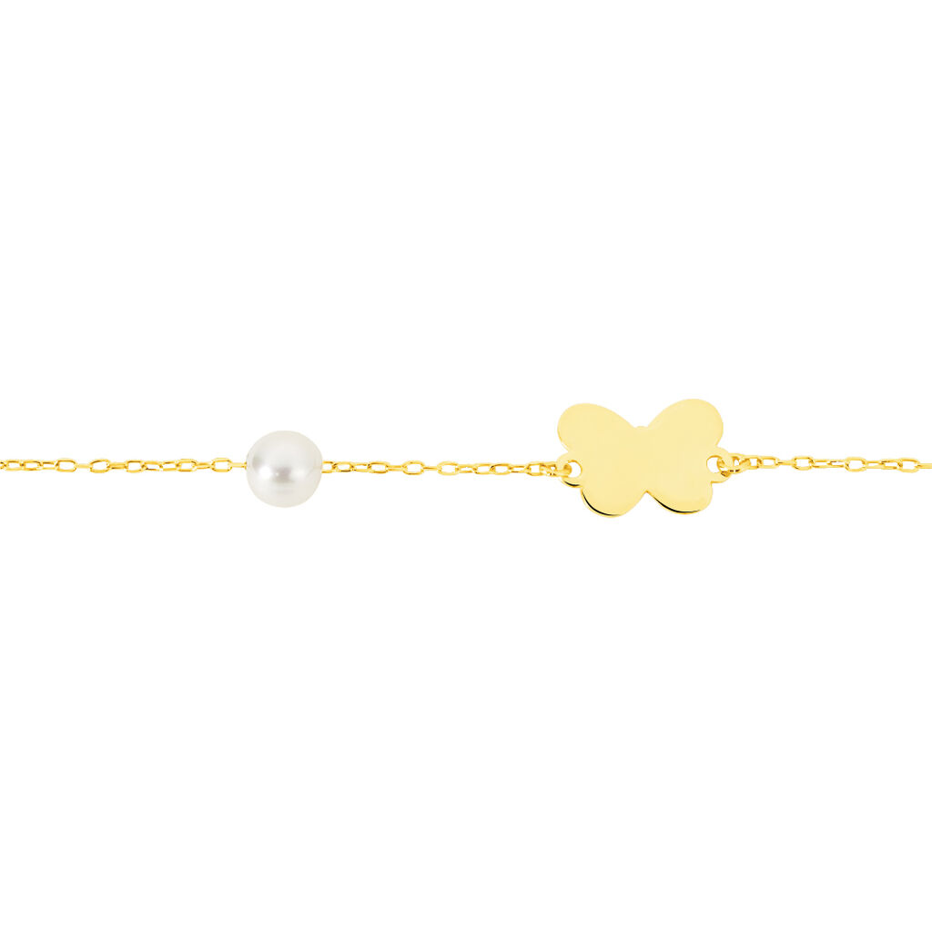 Bracelet Aurida Papillon Or Jaune Perle De Culture