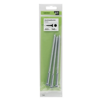 KARWEI houtdraadbout M8x140 mm 3 stuks