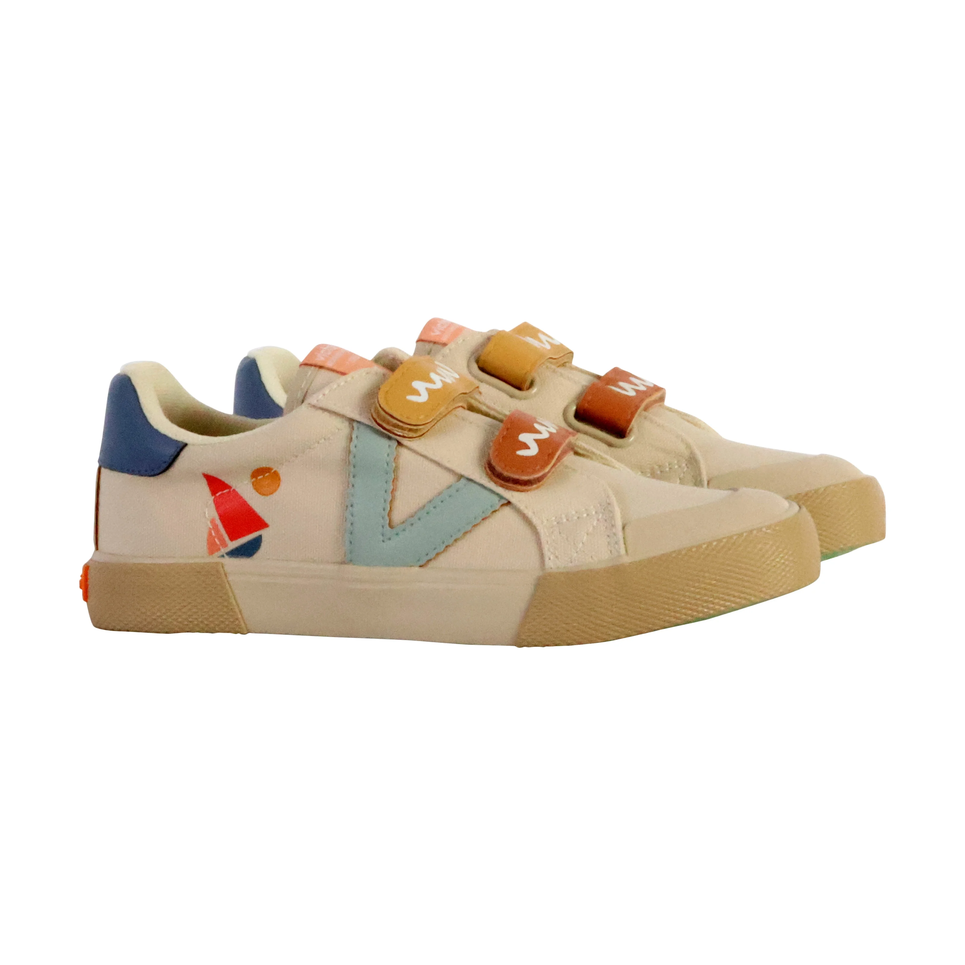 Basket basse à scratch enfant | Beige