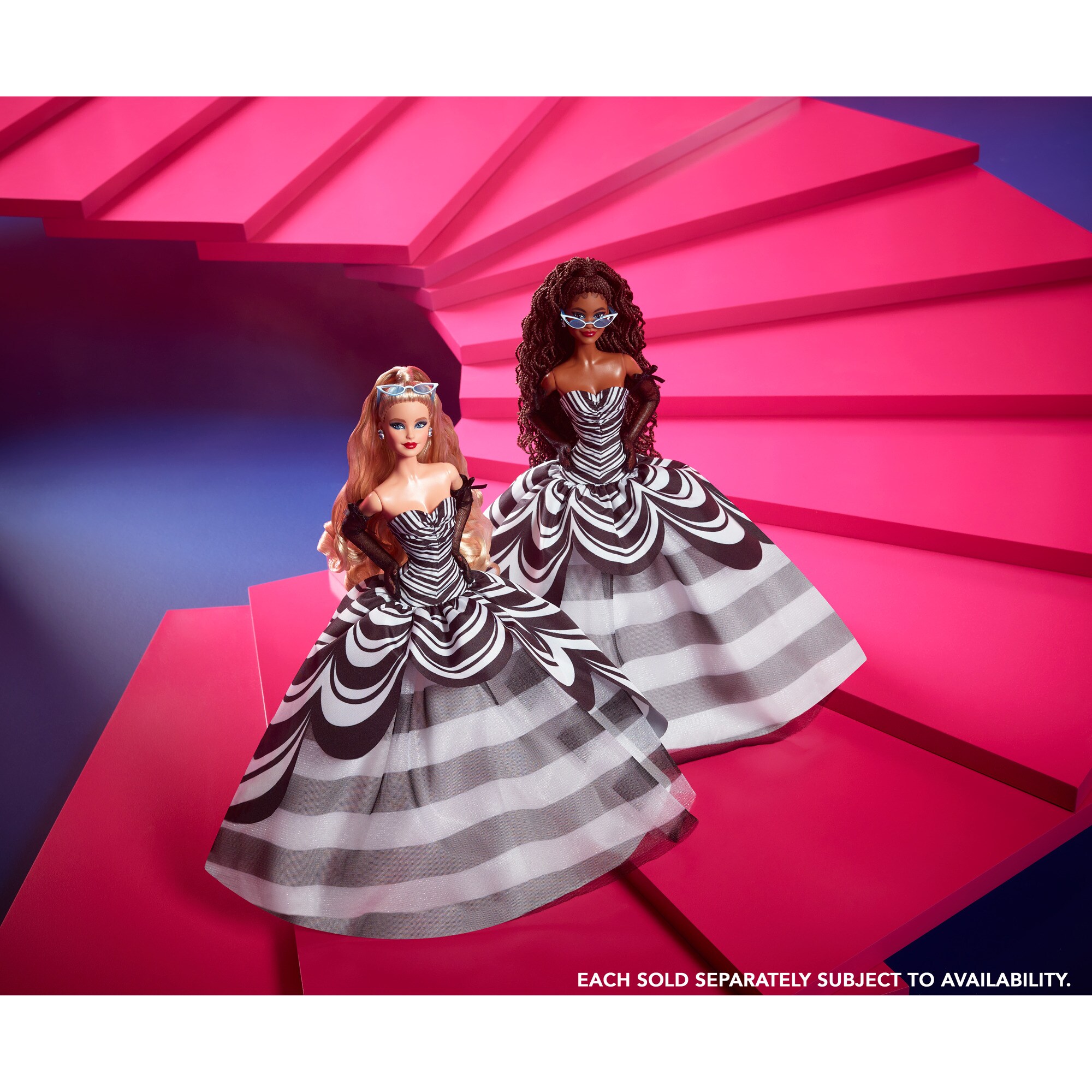 Mattel Puppe Barbie Signature Sammelpuppe zum 65. Jubiläum mit braunen Haaren und schwarz-weißer Robe