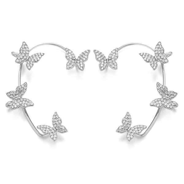 INF Ear Cuffs øredobber med sommerfugler 1 par Sølv