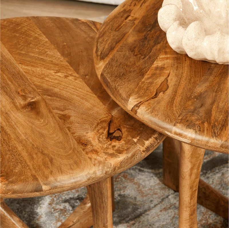 StarFurn - Milou - Salontafel - Naturel - Mangohout - Ø60cm