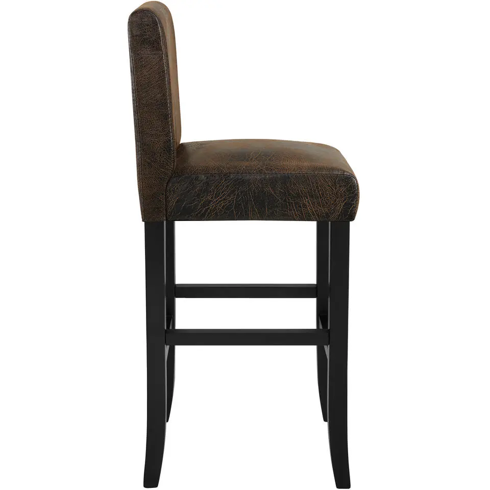tectake Barkruk van kunstleer, Oud Bruin
