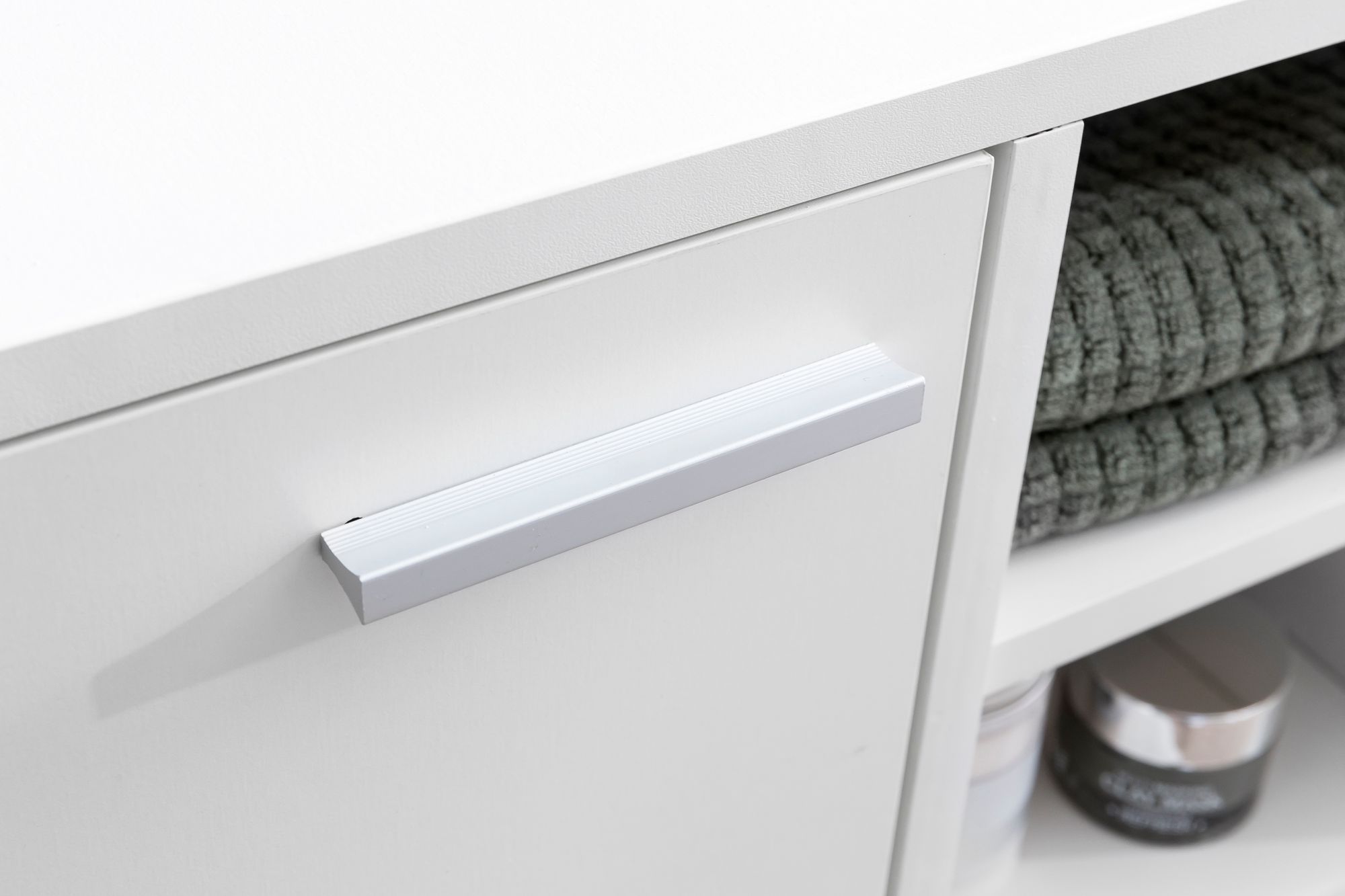 FineBuy Waschbeckenunterschrank FB51390 weiß Badschrank Waschtisch Unterschrank