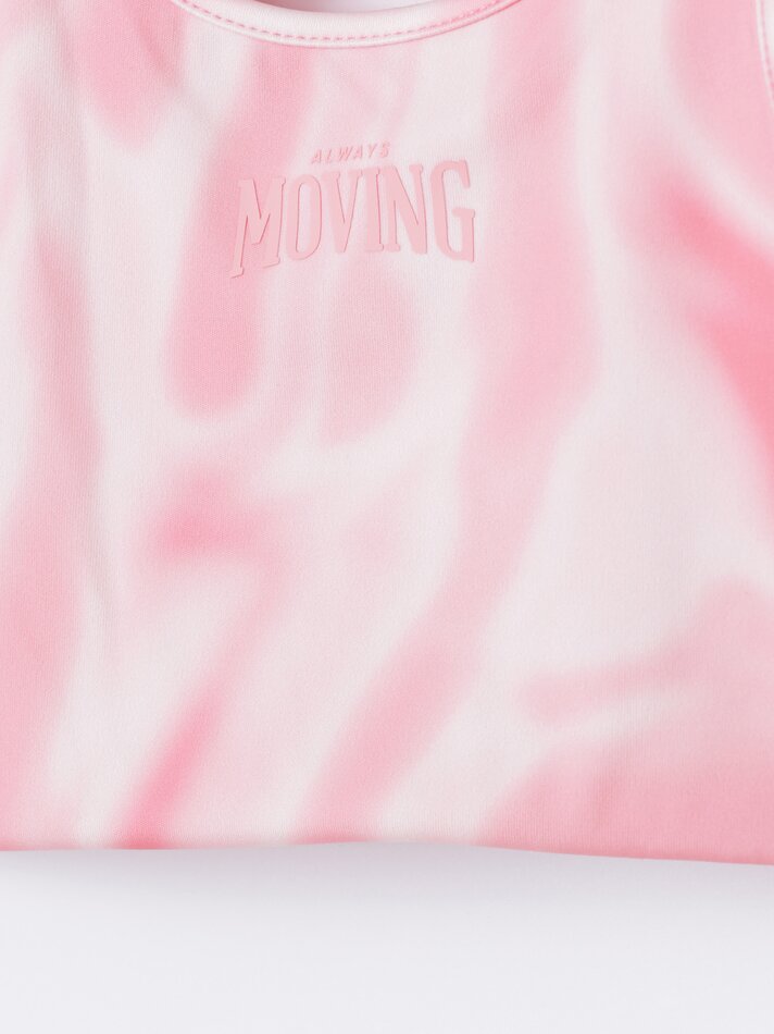 Top esportivo estampado - Coral