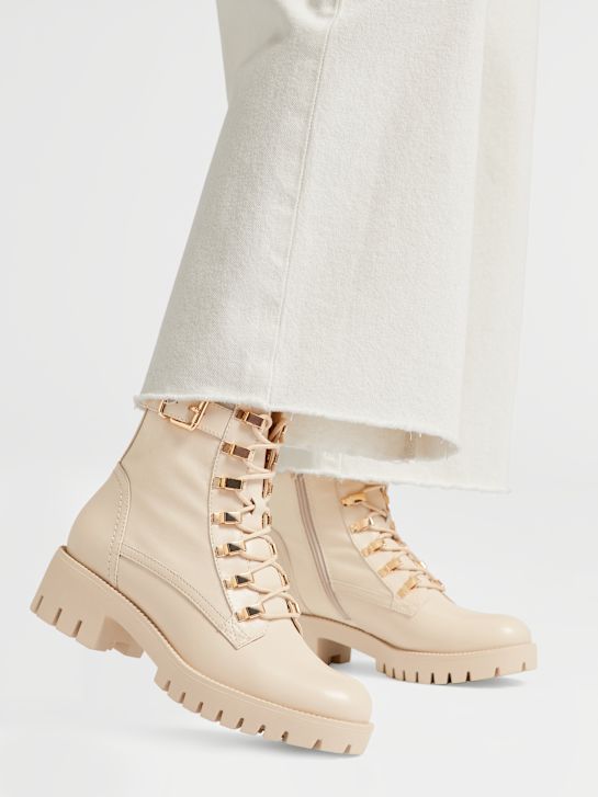 Graceland Schnür-Stiefelette beige