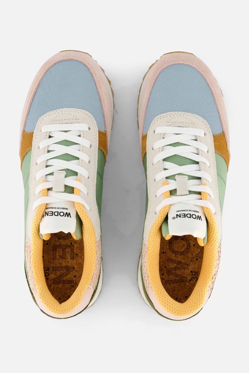 Woden Ronja Plateau Sneakers groen Leer