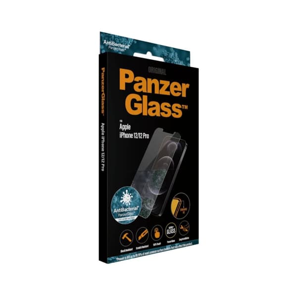 PanzerGlass™ | Classic-Fit - Skjermbeskyttelse for mobiltelefon - Krystallklar | Apple iPhone 12/12 Pro