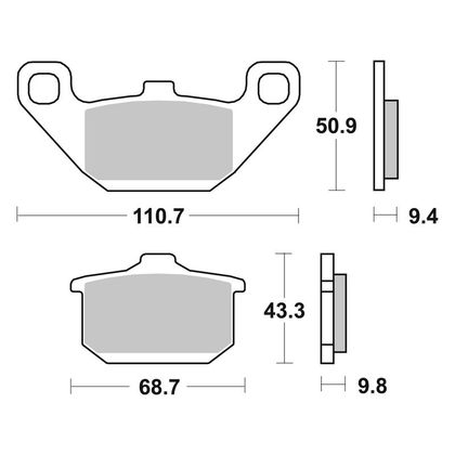 Plaquettes de freins SBS 557LS Sinter Métal Fritté avant/arrière (selon modèle)