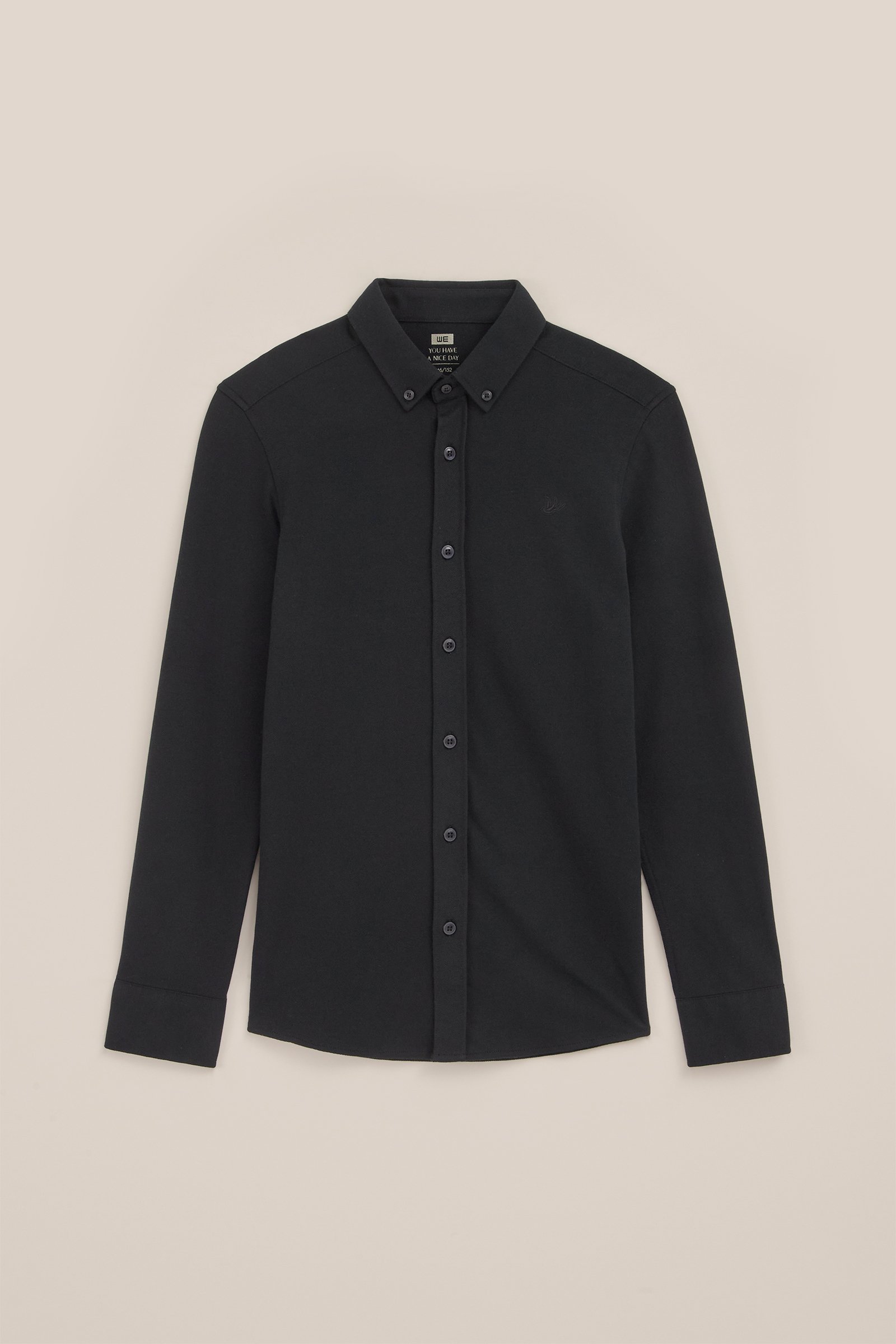 Jongens overhemd van piquéjersey WE Fashion Zwart