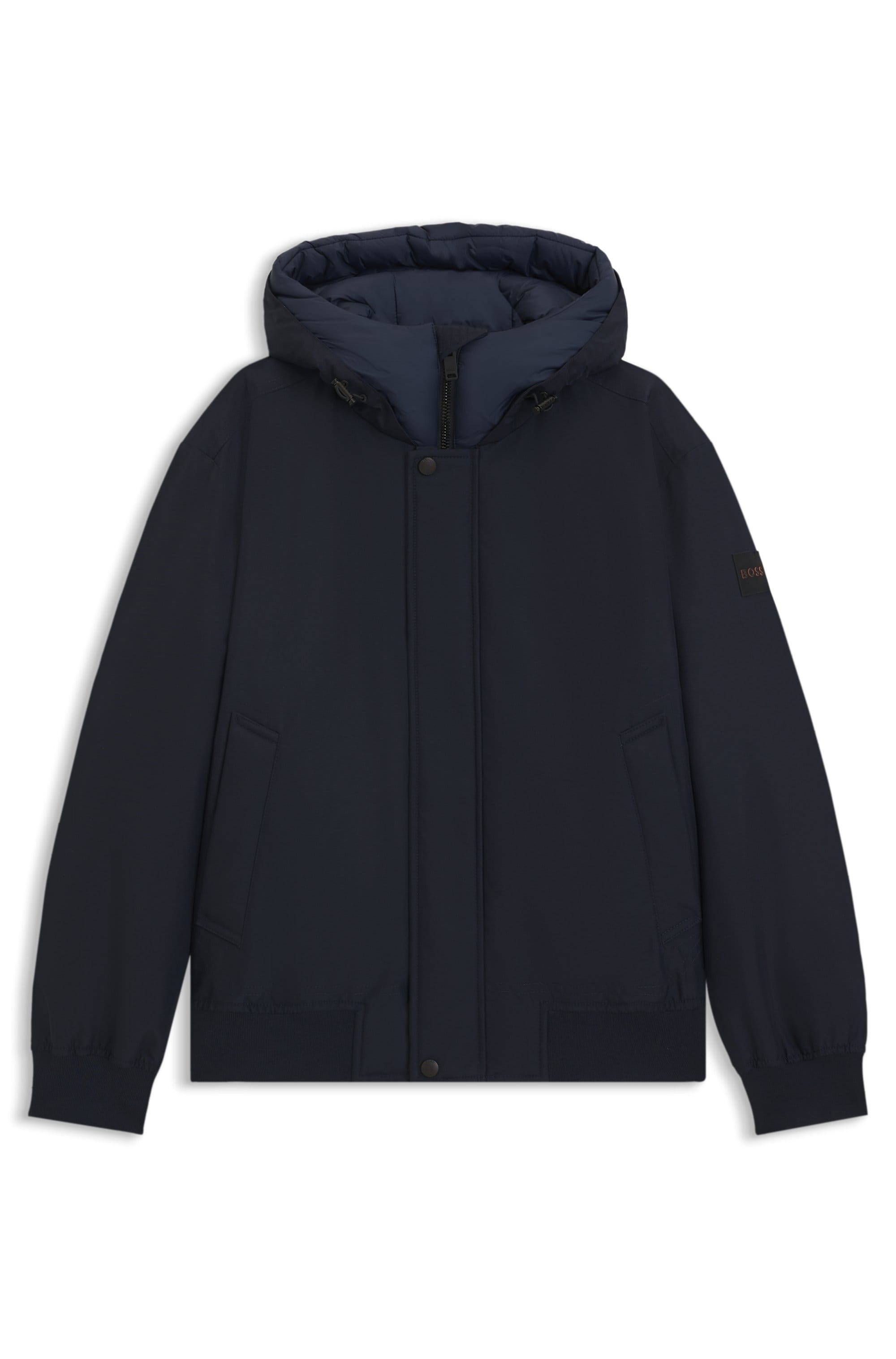 BOSS ORANGE Blouson »Osis« mit Kapuze relaxed fit, mit wattierter Kapuze, verdeckter Reissverschluss
