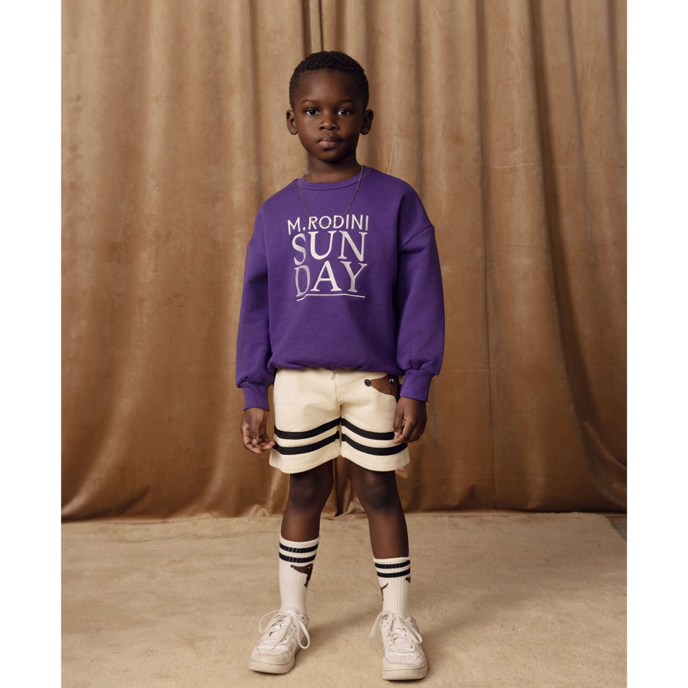 Køb Mini Rodini Purple Sunday Embroidery Sweatshirt
