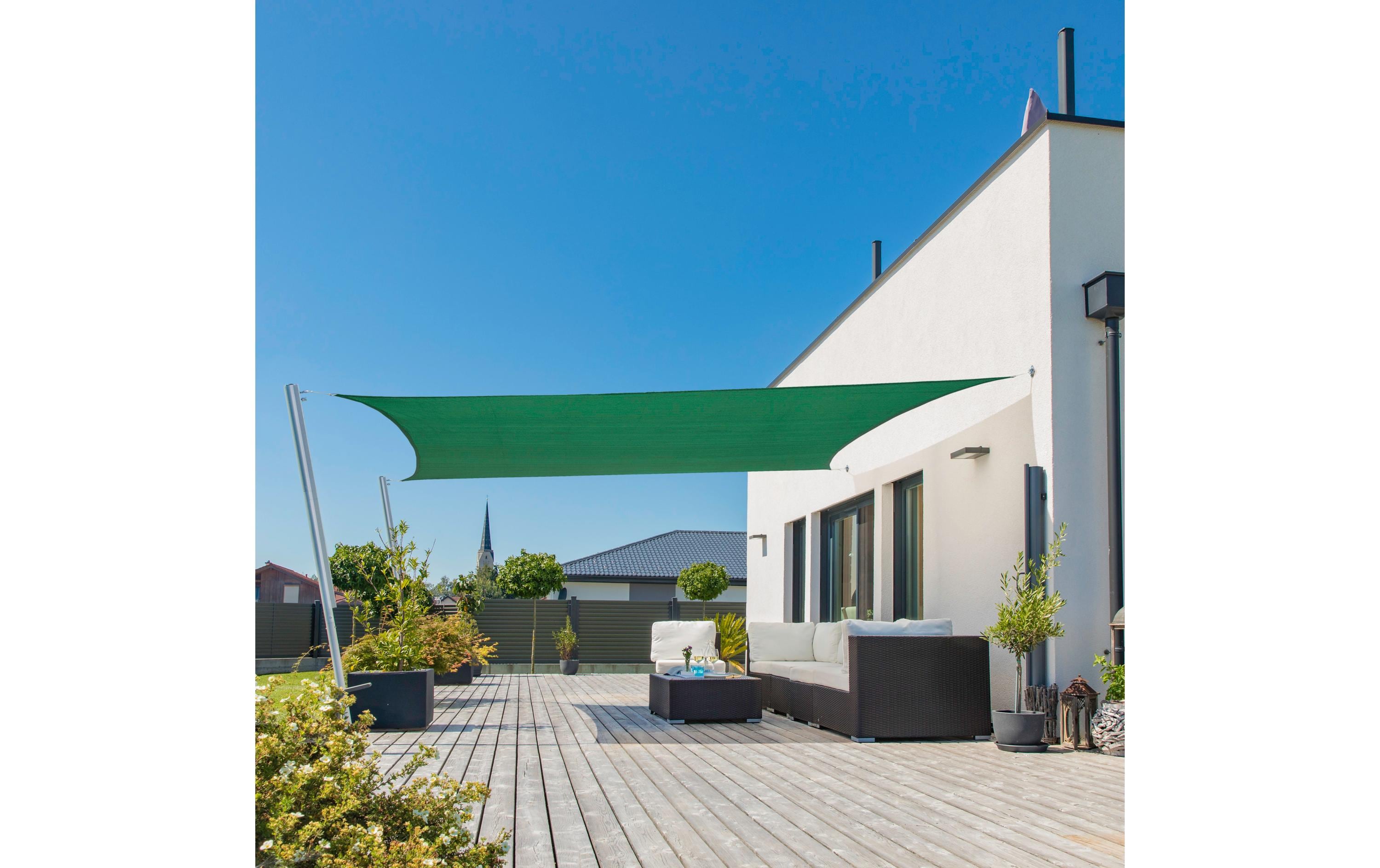 Sonnensegel Capri, 3 x 4 m, Eckig, PetrolSchattentuch für Terrasse oder Balkon
